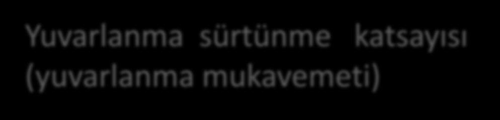 Yuvarlanma Sürtünmesi W ağırlığındaki cisim veya dış yük altındaki cisim F t yatay kuvveti ile B noktası üzerinden atlatılmak için çekildiği varsayılırsa W kuvvetinin B