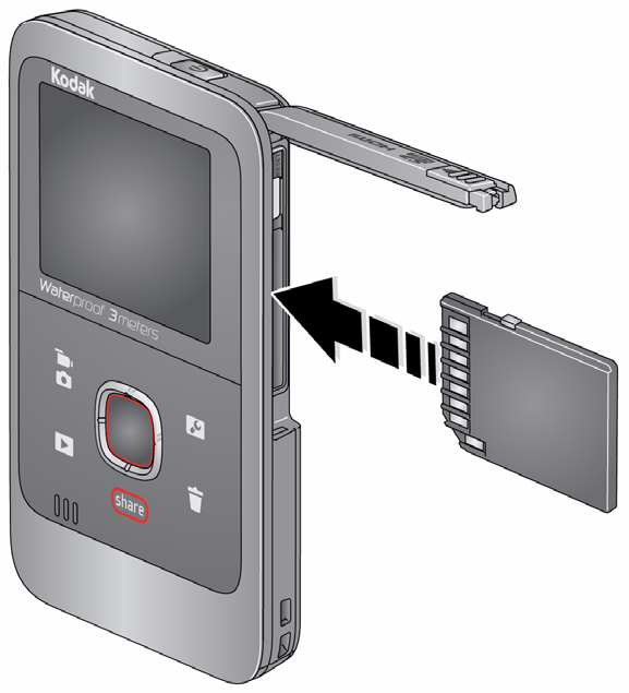 TÜRKÇE Aksesuar SD/SDHC Kart kullanılması Kameranızın bir dahili hafızası vardır. Daha fazla fotoğrafı/videoyu saklamak için SD veya SDHC Kart (Sınıf 4 veya üzeri) almanızı öneririz.