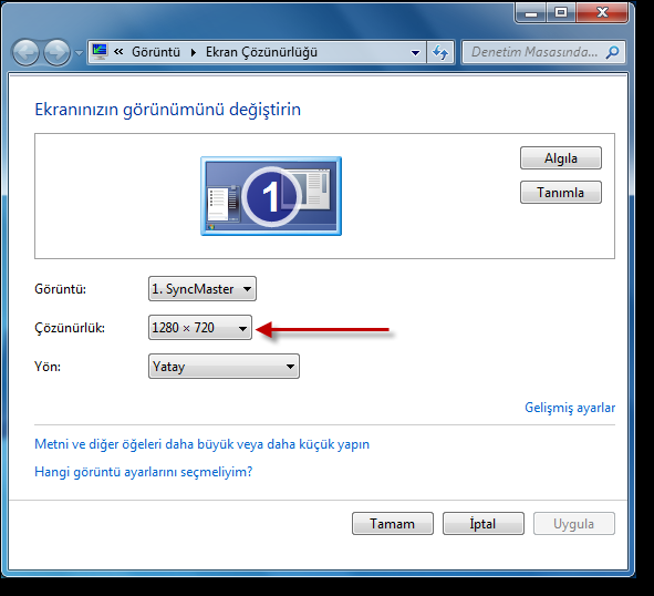 1.6.1.Ekran çözünürlüğü Ekran çözünürlüğü ekranda görüntülenen piksel sayısını belirtmek için kullanılan bir değerdir. Kısaca görüntüyü oluşturan yatay ve dikey piksel (nokta) sayısıdır.