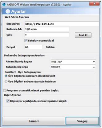 AKINSOFT Wolvox ERP ile XML Entegrasyonu ASP.