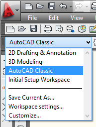 AutoCAD Çalışma Alanları Arası Geçiş Ekranın sağ alt köşesindeki Workspace switching menüsü ile Workspace control (çalışma alanı kontrol) menüsü
