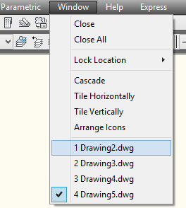 AutoCAD Çizim alanları arasında geçiş Programda açılan farklı çizim