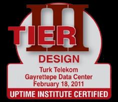 Sürekliliği Onaylı Altyapı Türkiye nin ilk Tier III tasarım sertifikasına sahip veri merkezi % 99,982 lik öngörülen ayakta kalma (uptime) oranı
