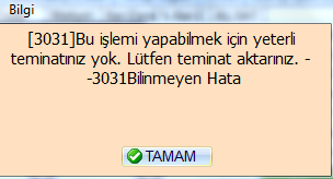 Bu pencerede de hesap, miktar, fiyat ve detay bilgilerini görebilirsiniz. Gönder dediğinizde, emir gönderilir ve emir iletiminin gerçekleştiğine dair bilgi penceresi açılır.