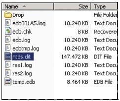 Active Directory Özellikleri Active Directory belli özelliklere sahiptir: Merkezi Veri Depolama: Active Directory de sistemde yer alan tüm veriler tek bir veritabanında saklanır. (NTDS.DIT).