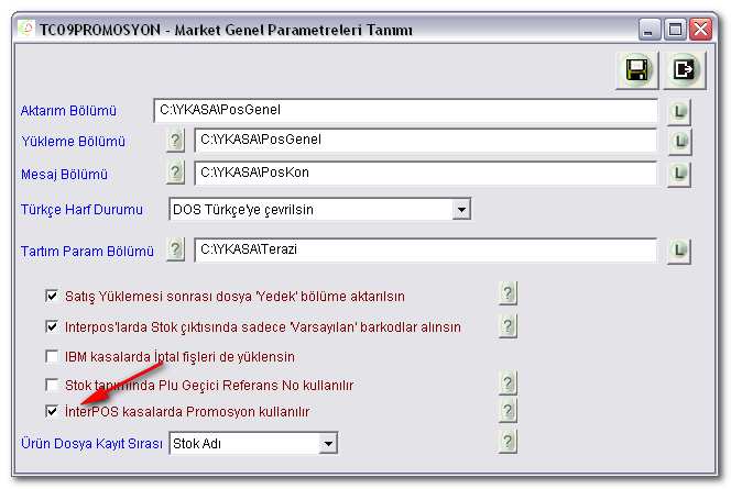 PROMOSYON TANIMLAMALARIYLA İLGİLİ AYRINTILAR Promosyon tanımlama işlemlerinin kullanılabilmesi için ilgili parametrenin işaretlenmesi gerekir.