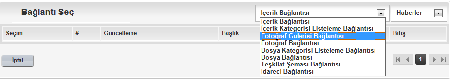 4. Sayfanın Açılma Yeri kısmından Aynı Sayfada seçili olduğundan emin olunur ve Güncelle butonuna basılır. 5. Yayınla butonuna basılır. İşlem tamamlanır.