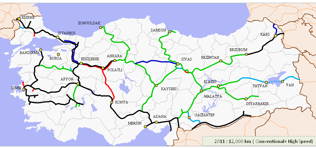 Türkiye açısından yüksek hızlı demiryolları dikkate alındığında, Türkiye nin nüfusu, büyüklüğü ve konumu sebebiyle yüksek hızlı demiryollarına yatırım yapması