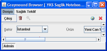 MENÜ Programda sol üst köşede Graymound Browser şeklinde uygulamanın adı yer almaktadır. Üst taraftaki menü ağacı sayfalar arasında kolay geçiş için tasarlanmıştır.