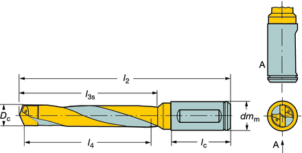 DLİK DLM Coromant Delta Coromant Delta 5 Dc ISO 9766 ya göre düzlüklü silindirik sap. Matkap çapı: 9,525-19,05 mm (.375-.