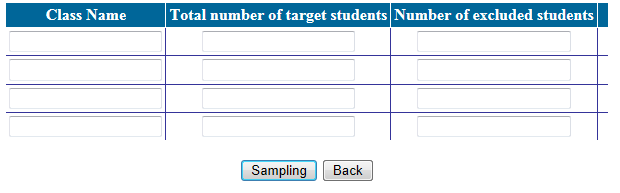 GÖREV 1: SINIF(LAR)I ÖRNEKLEME Sınıfları örneklemek için, öncelikle hedef kademedeki uygun sınıf sayısını belirtin ve ardından online sınıf listeleme formu nu doldurun.