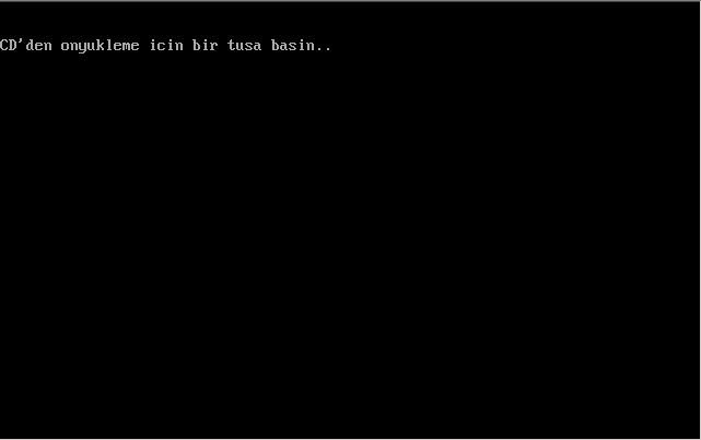 Bilgisayarımız yeniden başlayacak ve aşağıdaki ekranı