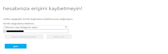 için bir sayfaya yönlendirerek cep telefonunuzu girmeniz istenecek ve daha