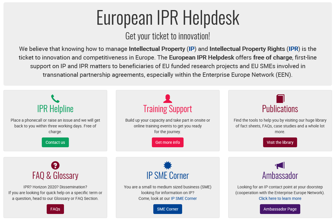 PAZARLARA ERİŞİM BİLEŞENİ FİKRİ MÜLKİYET HAKLARI (IPR) KOBİ YARDIM MASALARI Fikri Mülkiyet Hakları (IPR) KOBİ Yardım Masaları (IPR SME Helpdesks) IPR Yardım Masaları, fikri mülkiyet konusunda