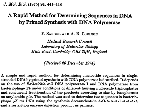 1975- Plus and Minus Yöntemi Sanger ve Coulson tarafından bu metod,