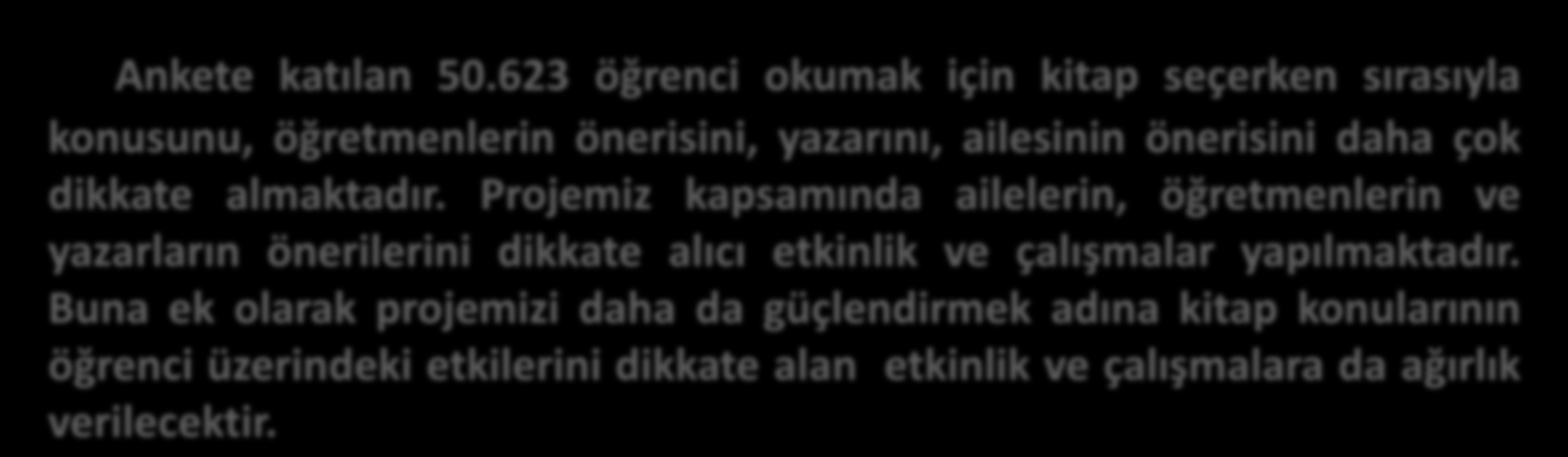 Ankete Katılan Öğrencilerin Kitap Seçiminde Dikkat Ettiği Hususlar (%) Konusuna Öğretmelerimin Önerisine Yazarına Ailemin önerisine Kapağına Kalınlığına Arkadaşlarımın önerisine Resimli olmasına