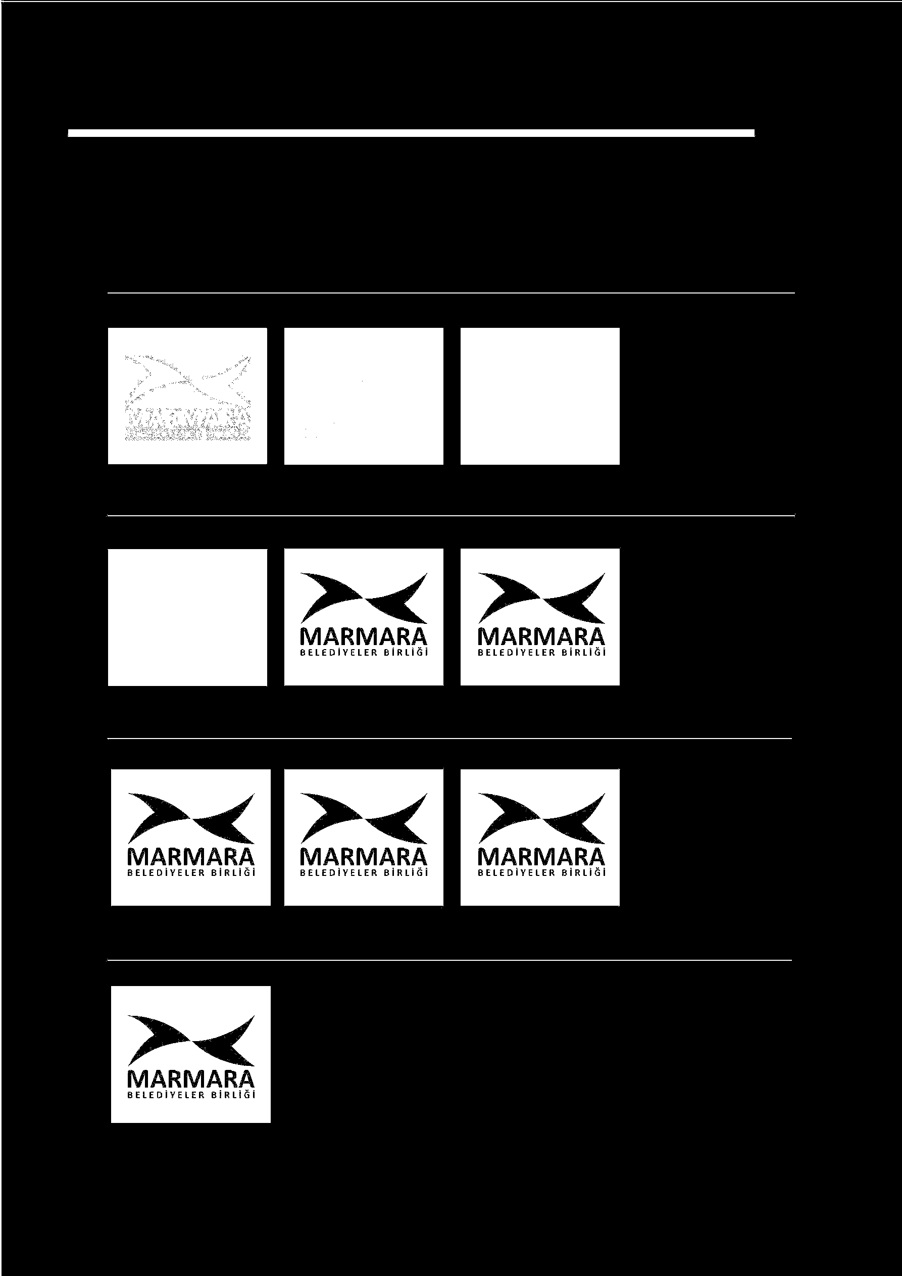 1.9 Logo Zemin Üzerinde Siyah / Beyaz Kullanım Örneği Marmara Belediyeler Birliği logosunun çeşitli zeminler üzerindeki siyah / beyaz uygulama standartları