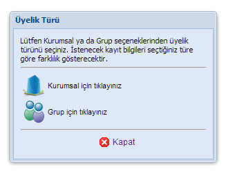 Bu ekranda başvurunuzu herhangi bir kurum adına yapmak istiyorsanız Kurumsal, vergi numarası bulunmayan bir