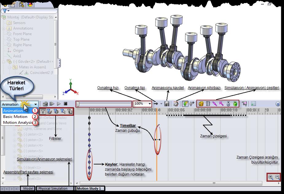 2.4.1. Mekanik Hareketler (Simülasyon ve Animasyon) Simülasyon: (Program içerisindeki anlam karşılığı Benzetme dir.