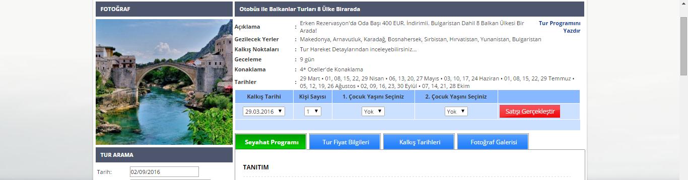 Tur programı, uçuş detayları, fiyata dahil/dahil olmayan hizmetler, konaklama yapılacak oteller vs.