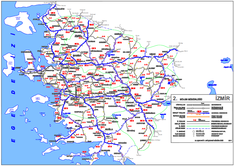 Yol No Dilim No Uzunluk Otomobil Sayısı (taşıt/gün) Orta Yüklü Ticari Taşıt Sayısı (taşıt/gün) Otobüs Sayısı (taşıt/gün) Kamyon Sayısı (taşıt/gün) Kamyon+ Römork Sayısı (taşıt/gün) Toplam Taşıt