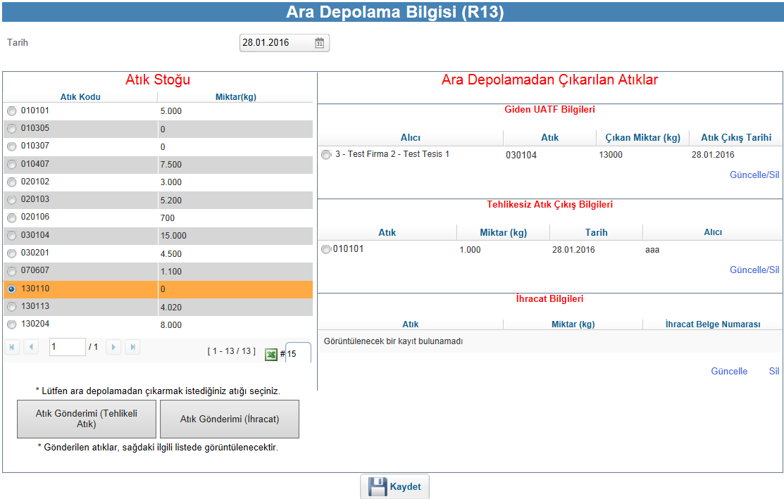 Kütle Denge Sistemi (KDS) Yalnızca ara