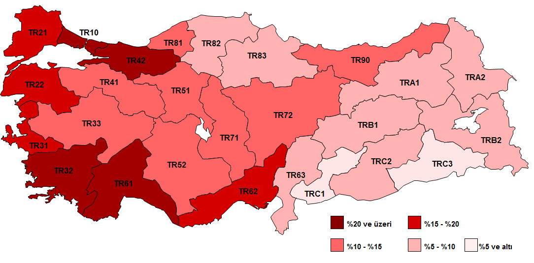 KFE ve BÖLGESEL GELİŞMELER 2016 yılı Ocak ayına ilişkin 26 düzey 2 bazındaki konut fiyat endekslerinin yıllık yüzde değişimleri yukarıda verilmektedir.