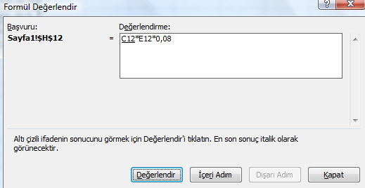 Şekil 18. Hata Denetimi Bu pencere üzerinde nasıl bir hata yapıldığı ve sonraki hatalar görülüp nasıl düzeltilebileceği görülmektedir.