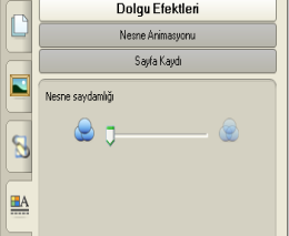 Açılır menü: Çevir:Seçili nesneyi sol/sağ veya yukarı/aşağı çevirir. Bağlantı ve Ses seçenekleri 3. Aşamada anlatılacaktır.