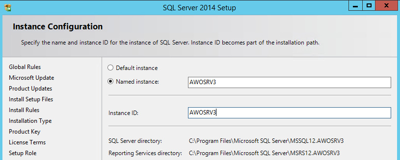 SQL Instance Name kısmını belirtiyoruz.