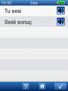 9 AccuScreen ayarları 9.3 Dil ayarı 1. Ayarlar ekranındaki Dil düğmesine basın. 2. AccuScreen üzerinde dili değiştirmek için tercih edilen dilin düğmesine basın.