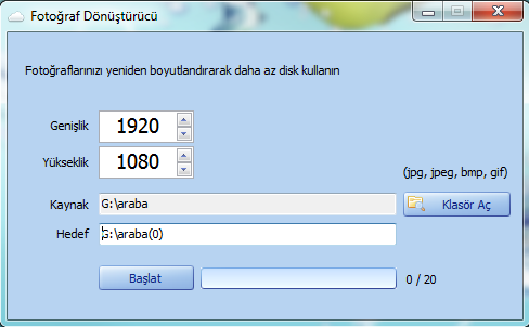 Fotoğraf Dönüştürücü KuyumDoc Kullanım Kılavuzu Fotoğraf makineleri ile veya akıllı cep telefonlarıyla çekilen fotoğraflar genelde büyük boyutlarda olup, bu dosyaların sayıları arttıkça diskte çok