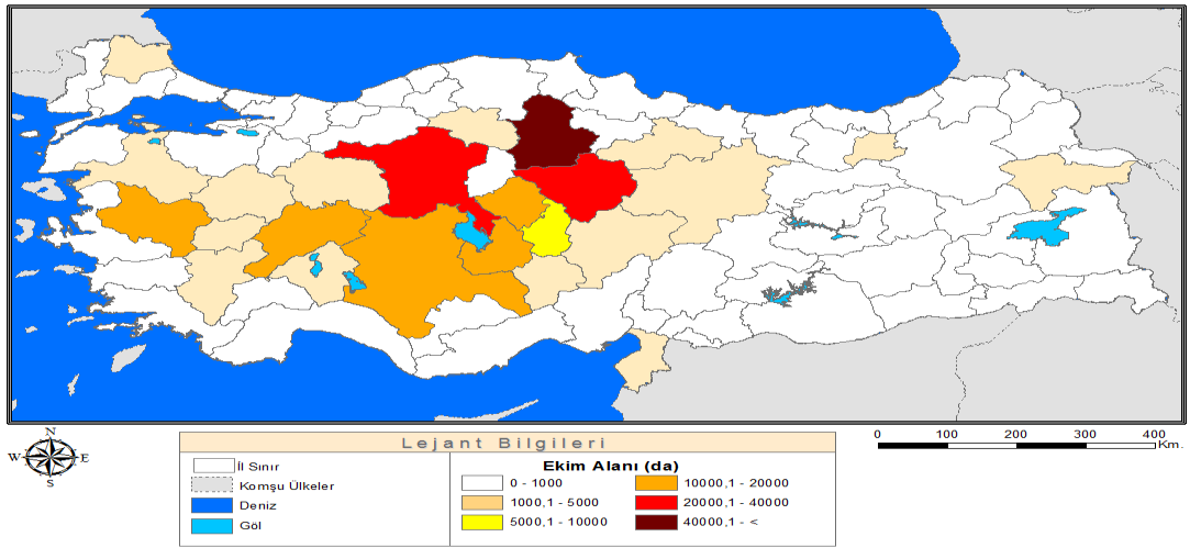 Üretim miktarı açısından 2012-2013 yıllarında Şanlıurfa (%38) en fazla mercimek yetiştirilen il olmuş, onu sırasıyla Diyarbakır (%22), Mardin (%18), Adıyaman (%6), Gaziantep (%5), Batman (%5) ve