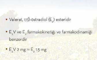 E 2 V'nin özellikleri Valerat grubu C H 3 H H H H O 1,3,5[10]-östratrien-3,17β-diyol-17-valerat 1 Düsterberg