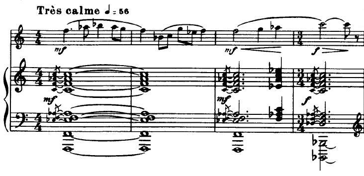 AKÜ AMADER / SAYI 2 64 Örnek 21: Francis Poulenc in Obua ve Piyano Sonatı nın 3. Bölümü 43 44.