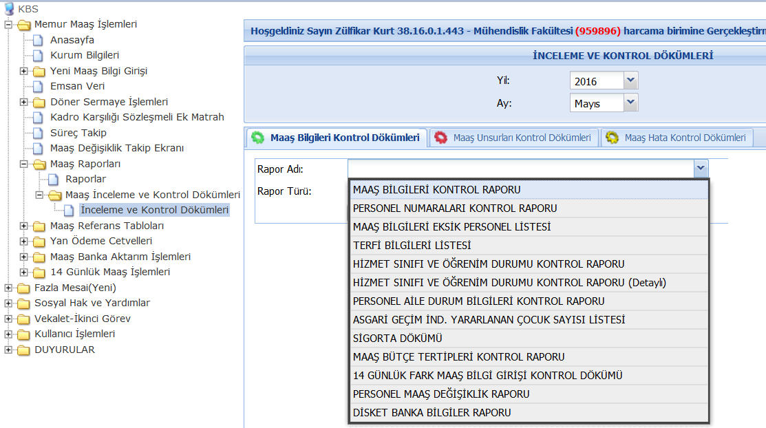 5- Harcama Birimlerince