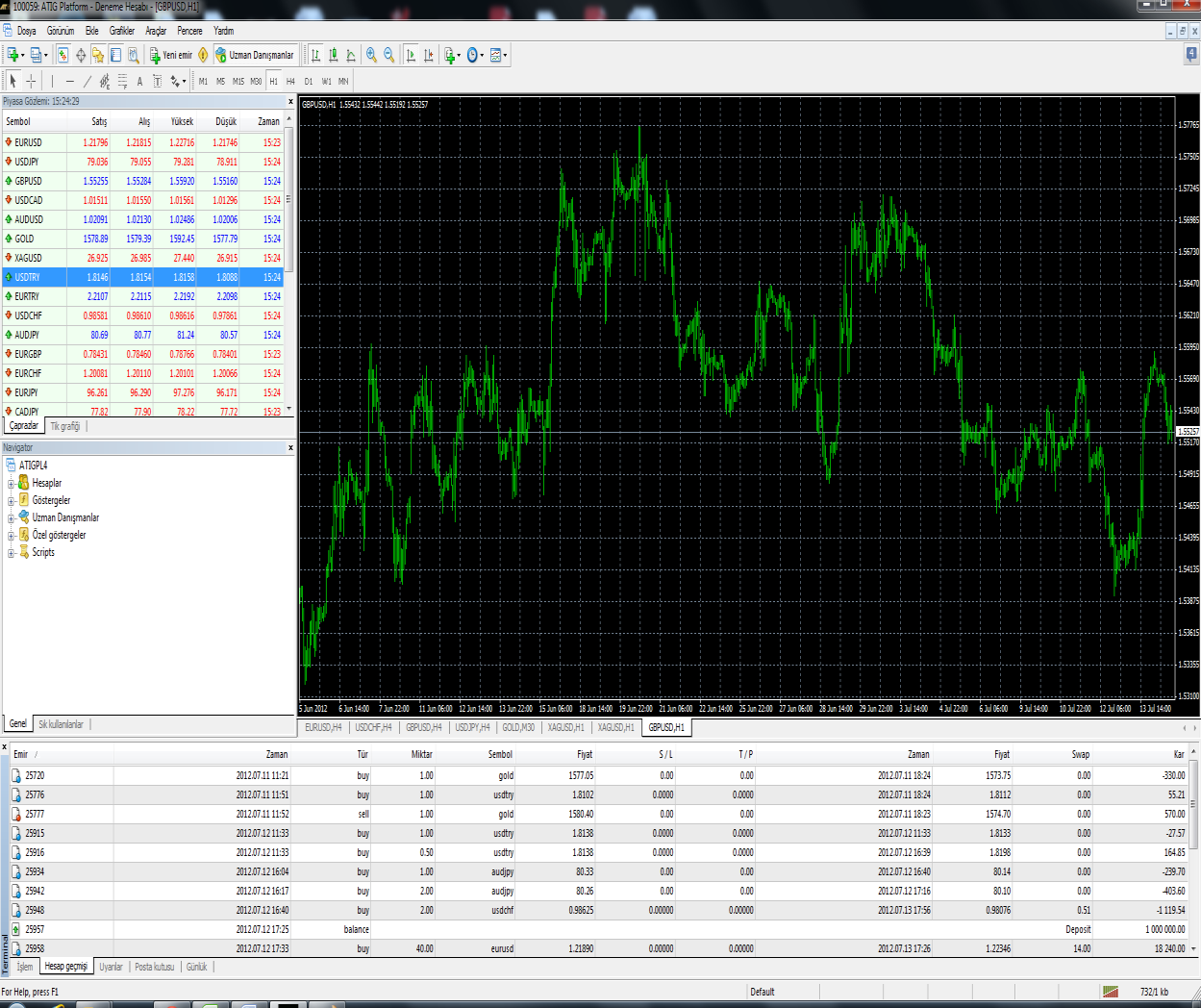 META TRADER 4 (İşlem Platformu)