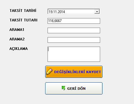 2. butonuna tıklayarak sayfasında bulunduğunuz öğrencinin taksitlerinden seçmiş olduğunuz bir