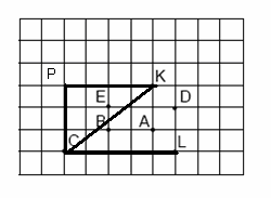 . Birim karelere bölünmüş bir kâğıt üzerinde A, B, C, D, E, K, L noktaları şekildeki gibi işaretlenmiştir.