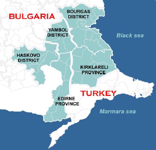 Program Alanı Bulgaristan: Burgaz İdari Bölgesi (13 Belediye) Hasköy İdari Bölgesi (11 Belediye) Yambol İdari Bölgesi (5 Belediye)