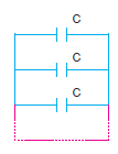 1. Paralel bağlı kondansatörlerde herbir kondansatörün uçları arasındaki potansiyel fark üretecin uçları arasındaki potansiyel farka eşittir. 2. V = V 1 = V 2 = V 3 3.