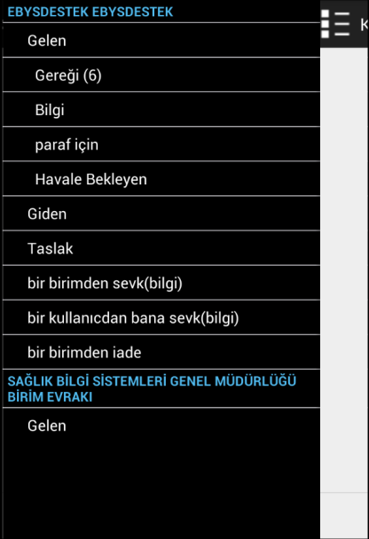 klasörlerin listeleneceği bir ekran gelecektir.