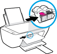 2. Kağıdı dikkatle çıkış tepsisinden dışarı çekin. 3. Geçerli işe devam etmek için kontrol panelindeki Devam düğmesine ( ) basın. Kağıt sıkışmasını kartuş erişim alanından gidermek için 1.