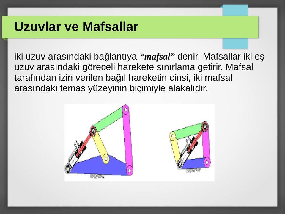 Mafsallar iki eş uzuv arasındaki göreceli harekete sınırlama