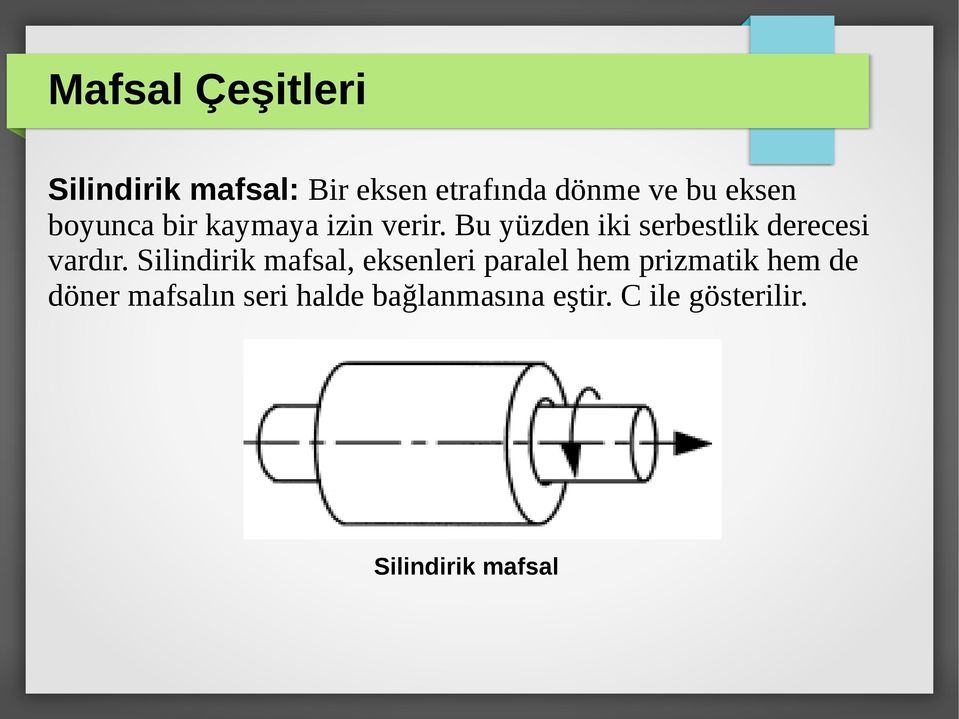 Bu yüzden iki serbestlik derecesi vardır.