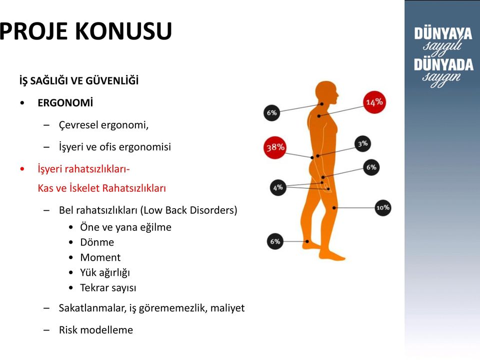 rahatsızlıkları (Low Back Disorders) Öne ve yana eğilme Dönme Moment Yük