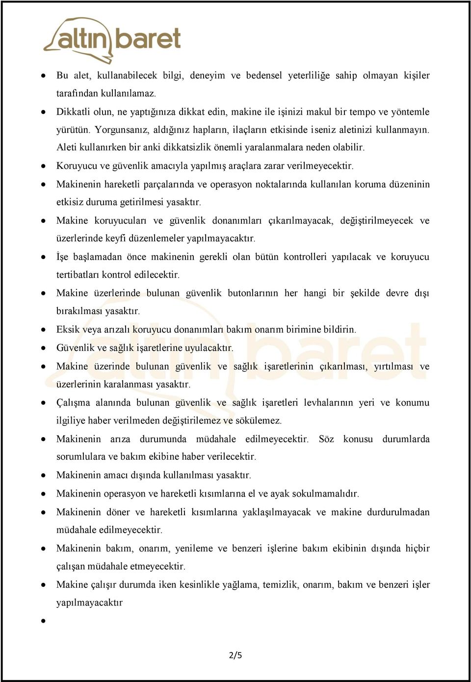HİDROFOR İSG TALİMATI - PDF Free Download
