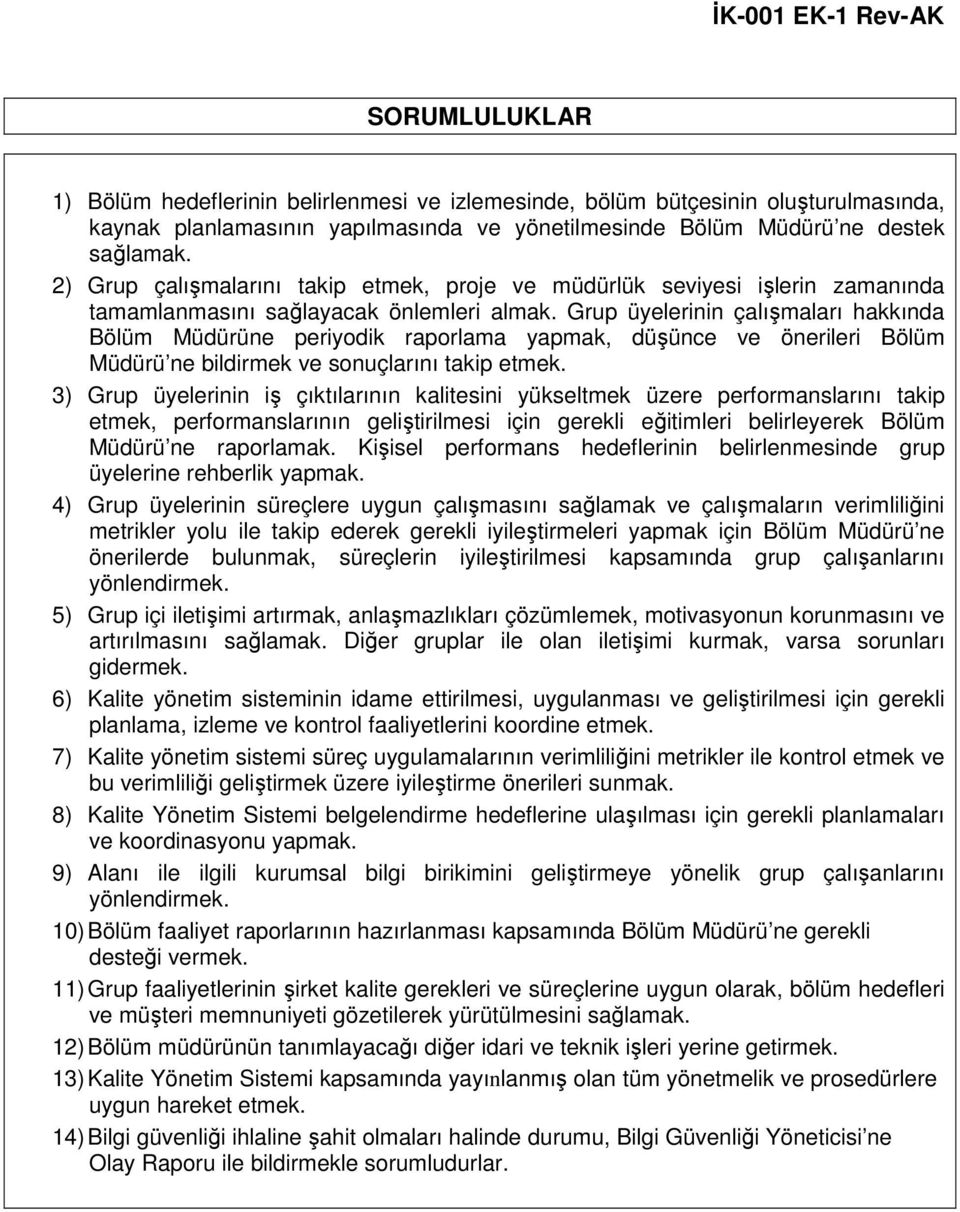 KADRO - GÖREV ve ROL TANIMLARI - PDF Free Download