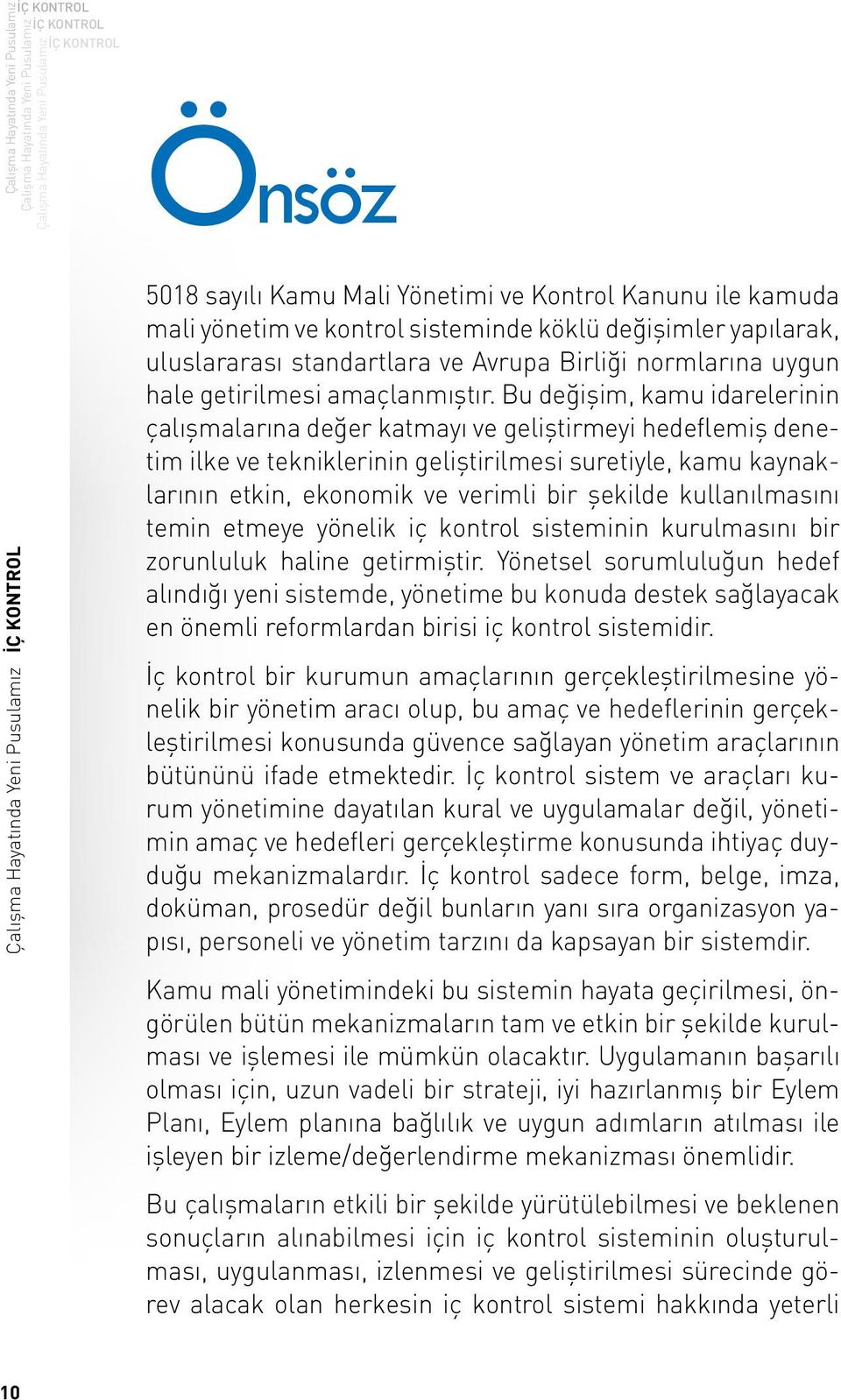 Bu değişim, kamu idarelerinin çalışmalarına değer katmayı ve geliştirmeyi hedeflemiş denetim ilke ve tekniklerinin geliştirilmesi suretiyle, kamu kaynaklarının etkin, ekonomik ve verimli bir şekilde