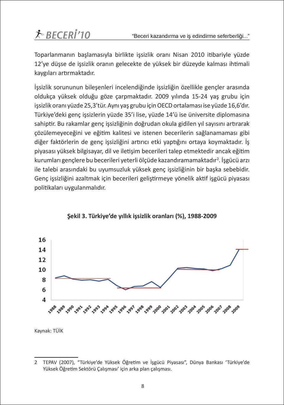 UzmanlasmisMeslekEdindirmeMerkezleriProjesi İşsizlik sorununun bileşenleri incelendiğinde işsizliğin özellikle gençler arasında oldukça yüksek olduğu göze çarpmaktadır.